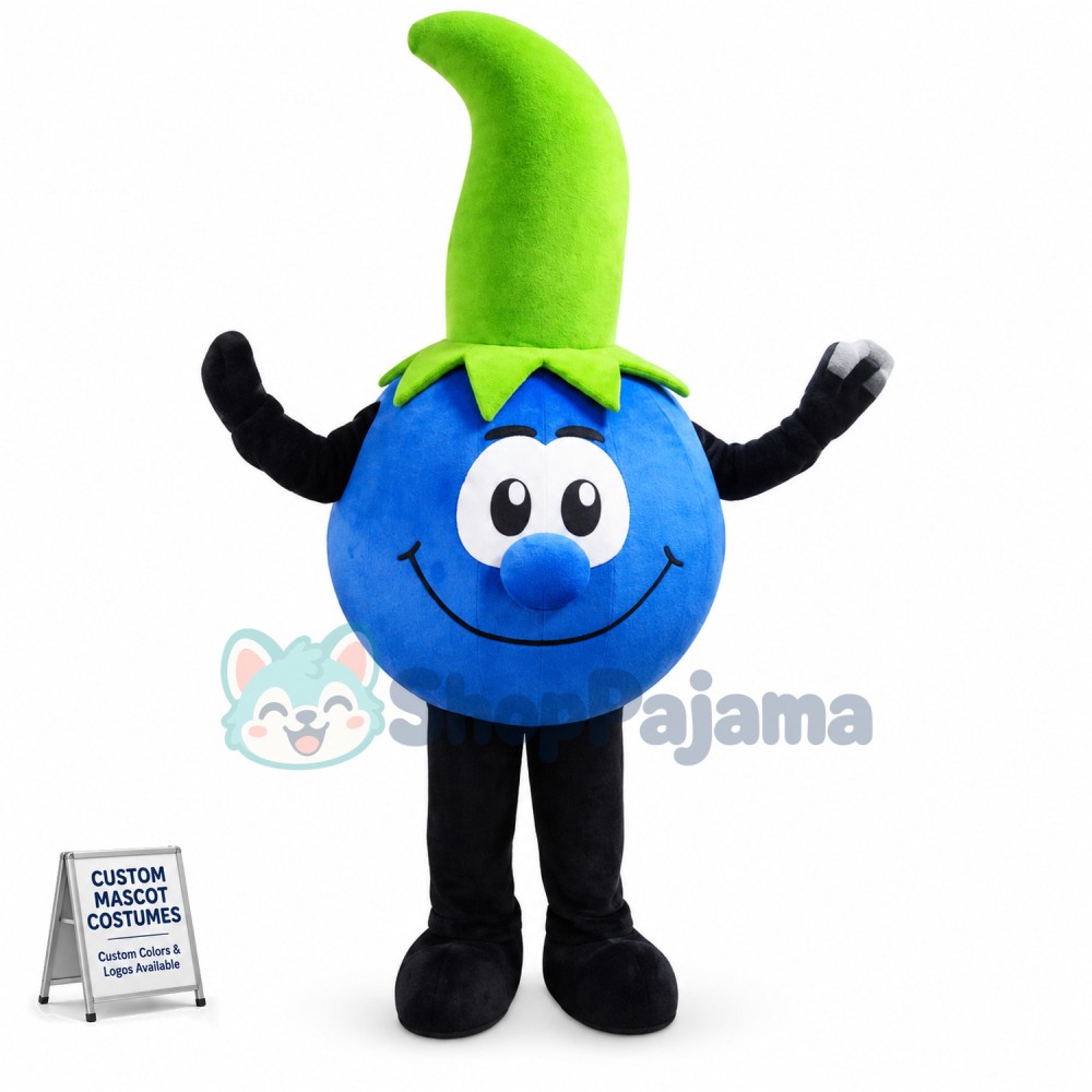 Thick Stem Blueberry Mascot Costume