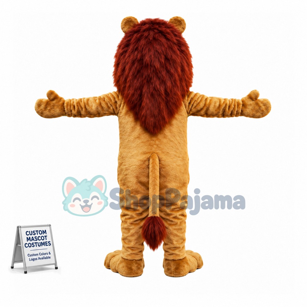Amicable Adult Lion Mascot Costume
