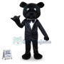 Black Bear In Suit Mascot Costume for Adult