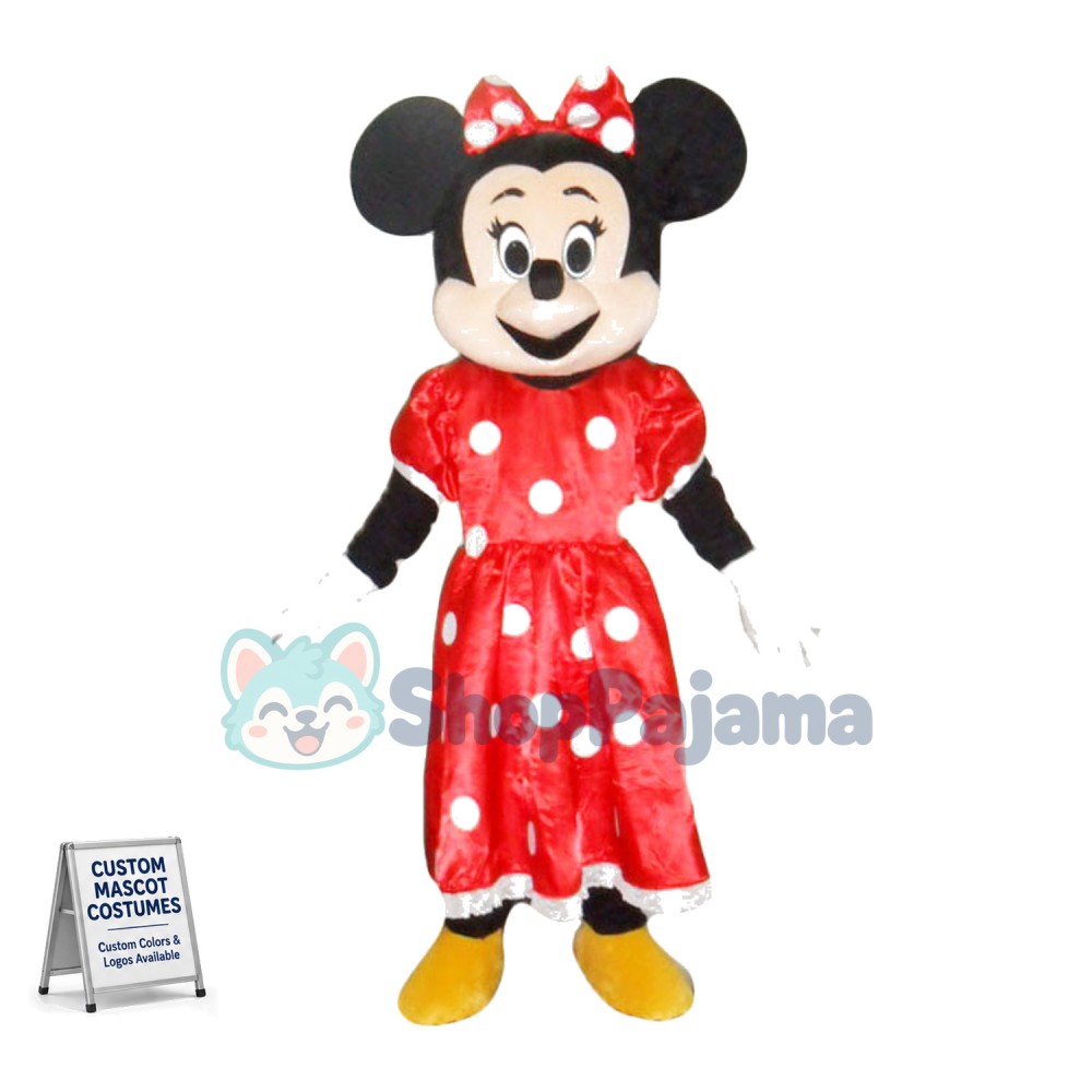 Bowknot Minnie Cartoon Mascot Costume