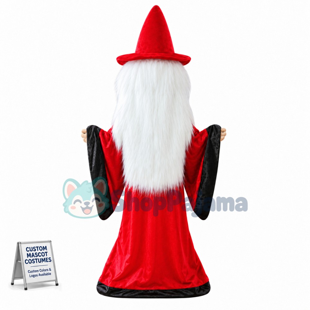 White Bearded Priest With Robe Mascot Costume