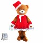 Brown Bear In The Christmas Dress Mascot Costume