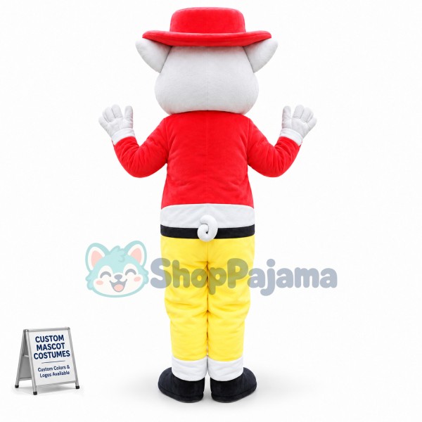 White Pig In The Short Top Mascot Costume