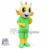 Blue Shiny Eyes Dragon Cartoon Mascot Costume