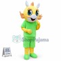 Blue Shiny Eyes Dragon Cartoon Mascot Costume