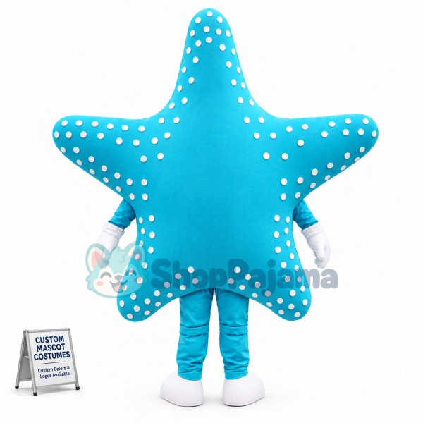Shiny Blue Starfish Mascot Costume