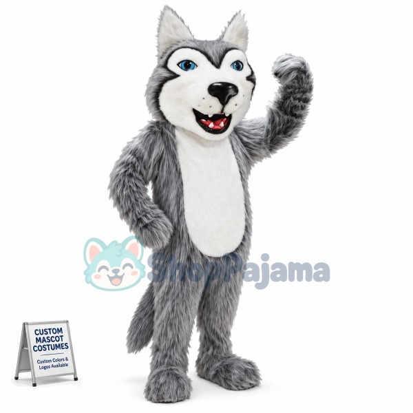 Sturdy Furry Wolf Mascot Costume