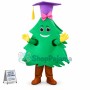Pine Tree In Purple Doctor Hat Mascot Costume