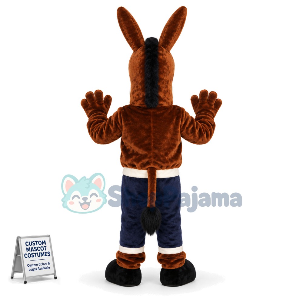 Brown Donkey In The Tights Mascot Costume