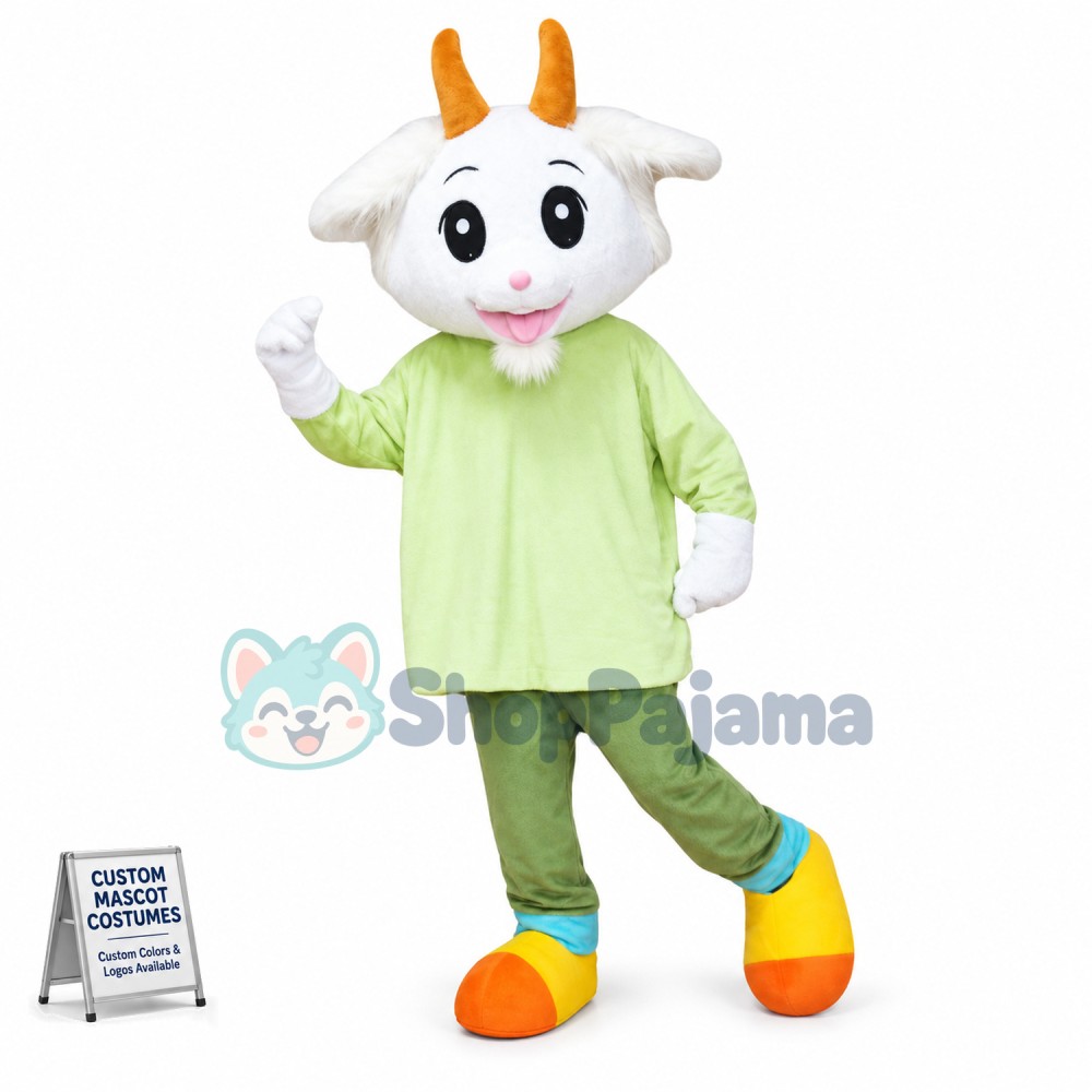 Vigorous Running Goat Mascot Costume