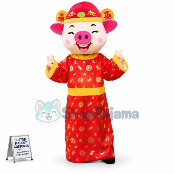 Wealth Pig Mascot Adult Costume