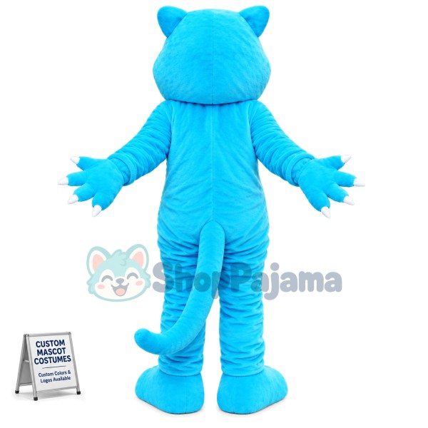 Blue Panther With Sharp Claws Mascot Costume