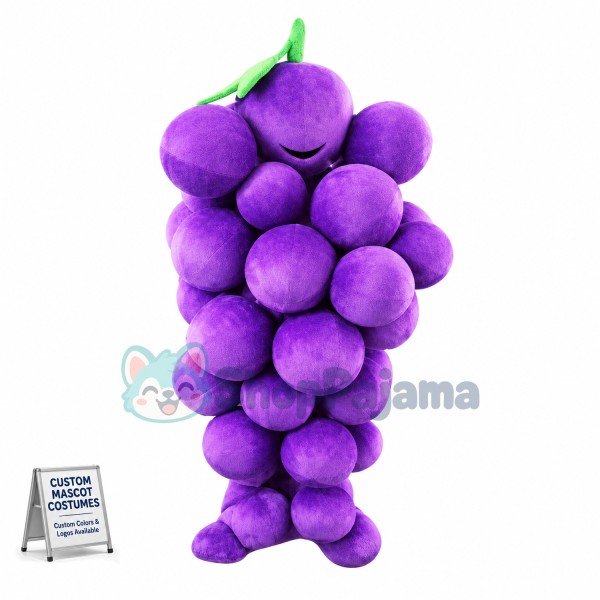 Bunch Of Purple Grapes Mascot Cartoon Costume