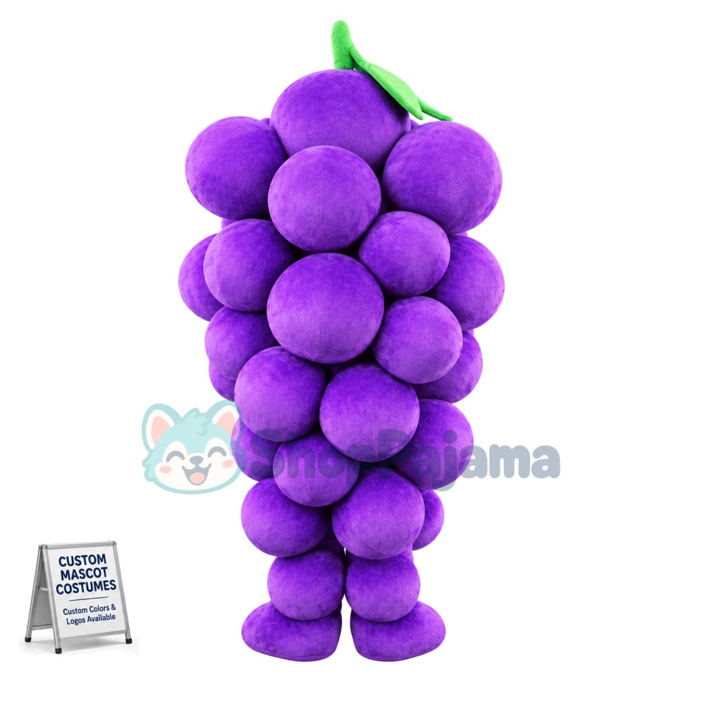 Bunch Of Purple Grapes Mascot Cartoon Costume