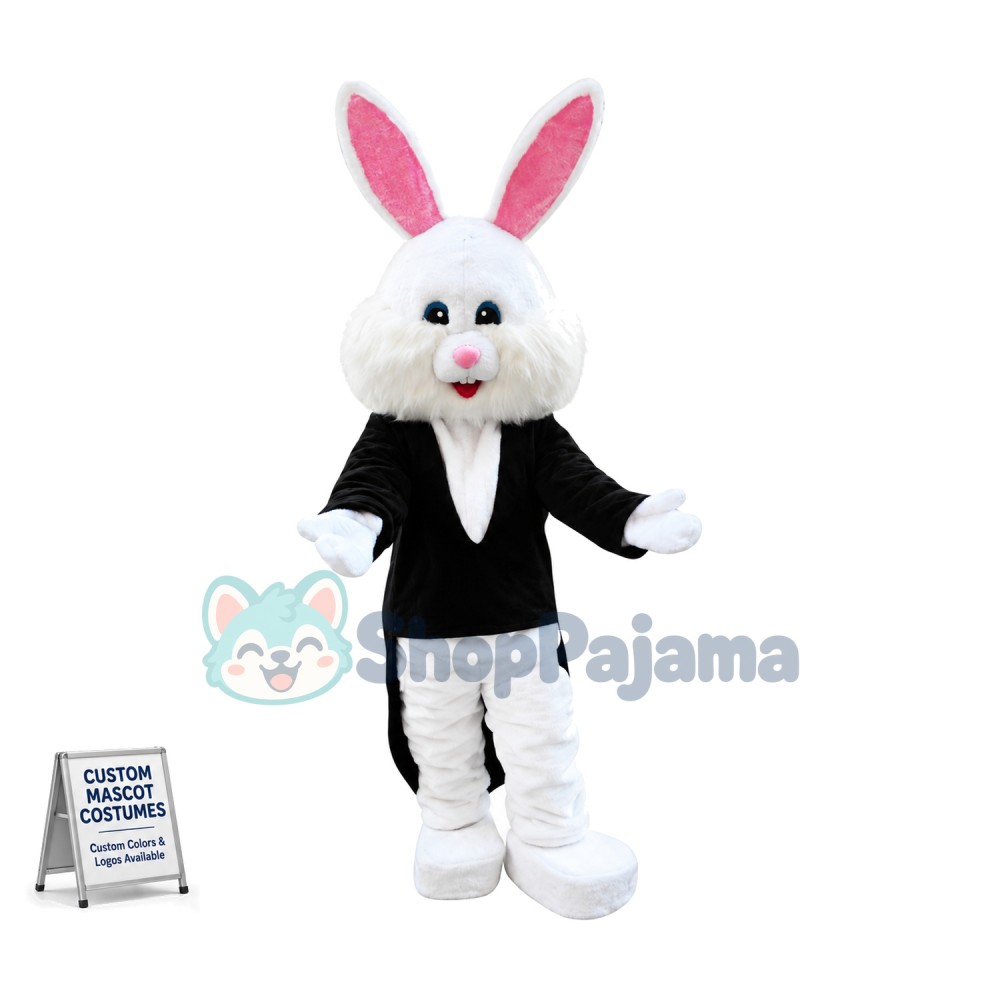 Tuxedo Easter Bunny Mascot Costume