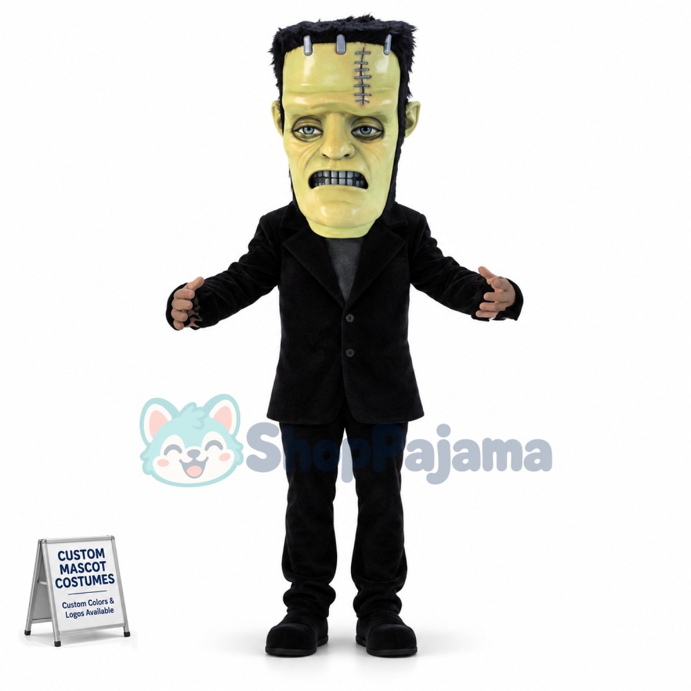 Suture Wound Zombie Mascot Costume