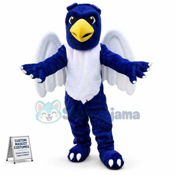 Blue Eagle With Angle Wings Mascot Costume