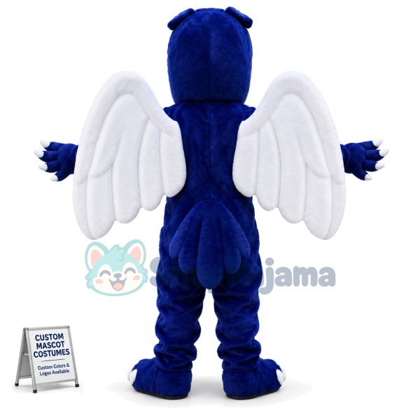 Blue Eagle With Angle Wings Mascot Costume