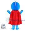 Blue Hero With Cloak Mascot Costume