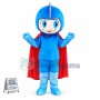 Blue Hero With Cloak Mascot Costume