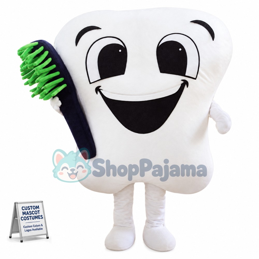 Big Tooth With Brush Mascot Costume