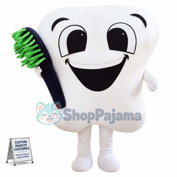 Big Tooth With Brush Mascot Costume