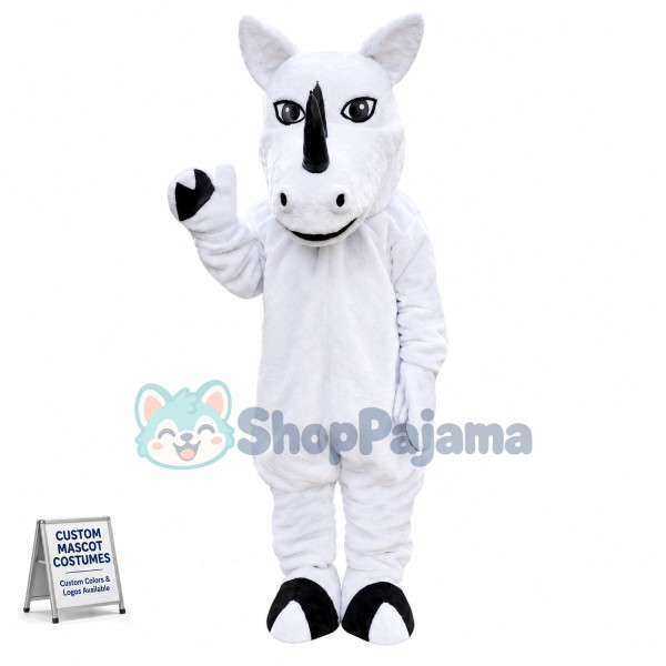 Black Horned Horse Mascot Costume