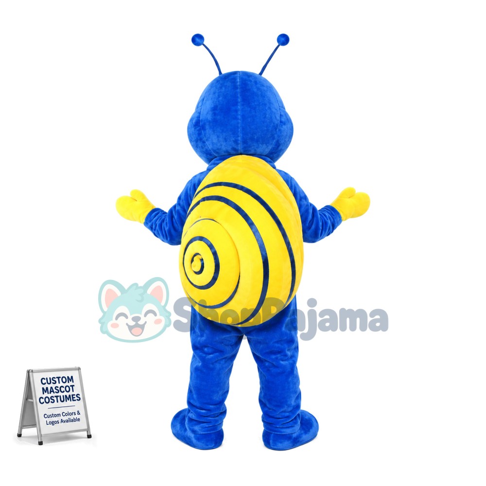 Slow Navy Blue Snail Mascot Costume