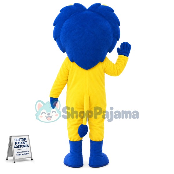 Amiable Yellow Cartoon Lion Mascot Costume