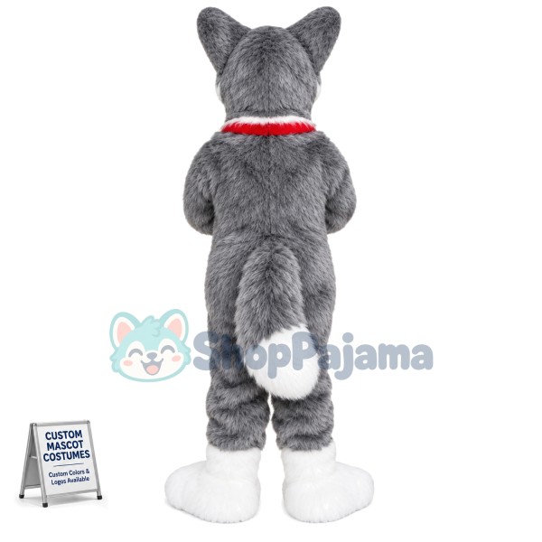 Long Fur House Wolfdog Mascot Costume