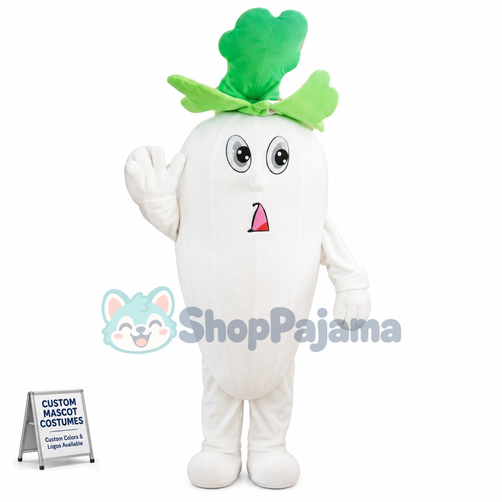 Healthy White Radish Mascot Costume