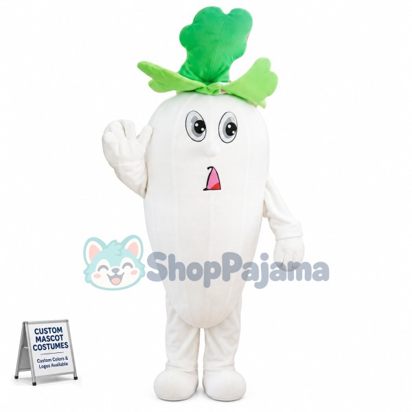 Healthy White Radish Mascot Costume