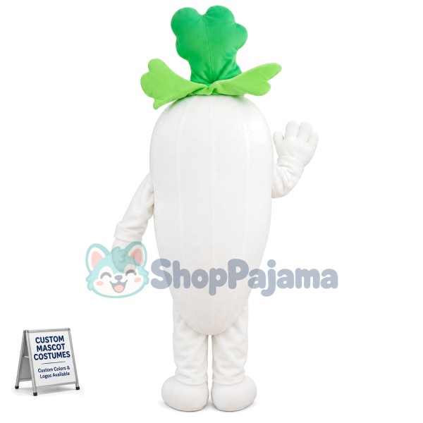 Healthy White Radish Mascot Costume