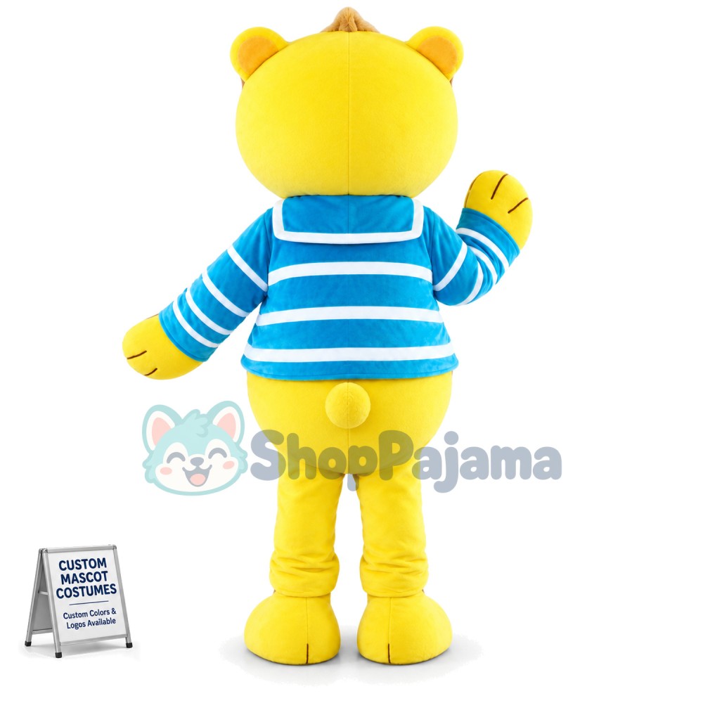 Yellow Bear With Shirt Mascot Costume