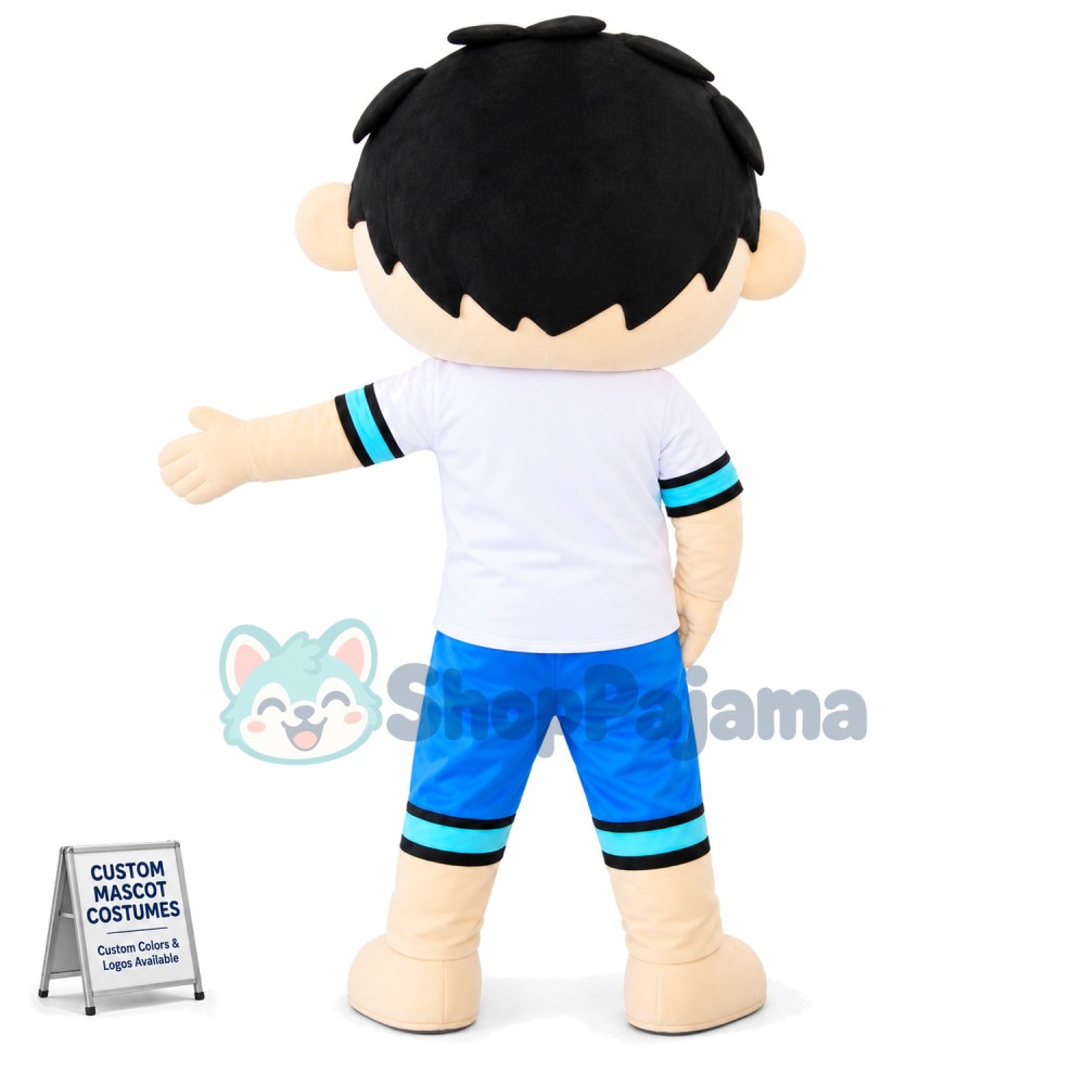 Boy In The Panda Print Suit Mascot Costume