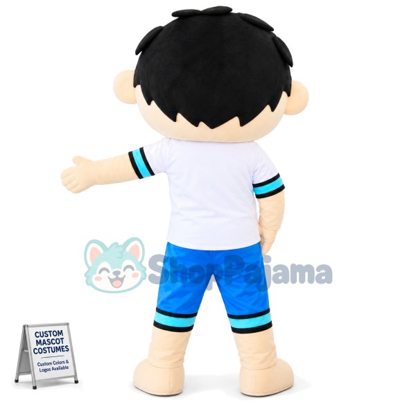Boy In The Panda Print Suit Mascot Costume