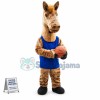 Brown Horse Mascot Costume Playing Basketball