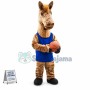Brown Horse Mascot Costume Playing Basketball