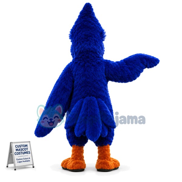 Blue Bird Long Fur Mascot Costume