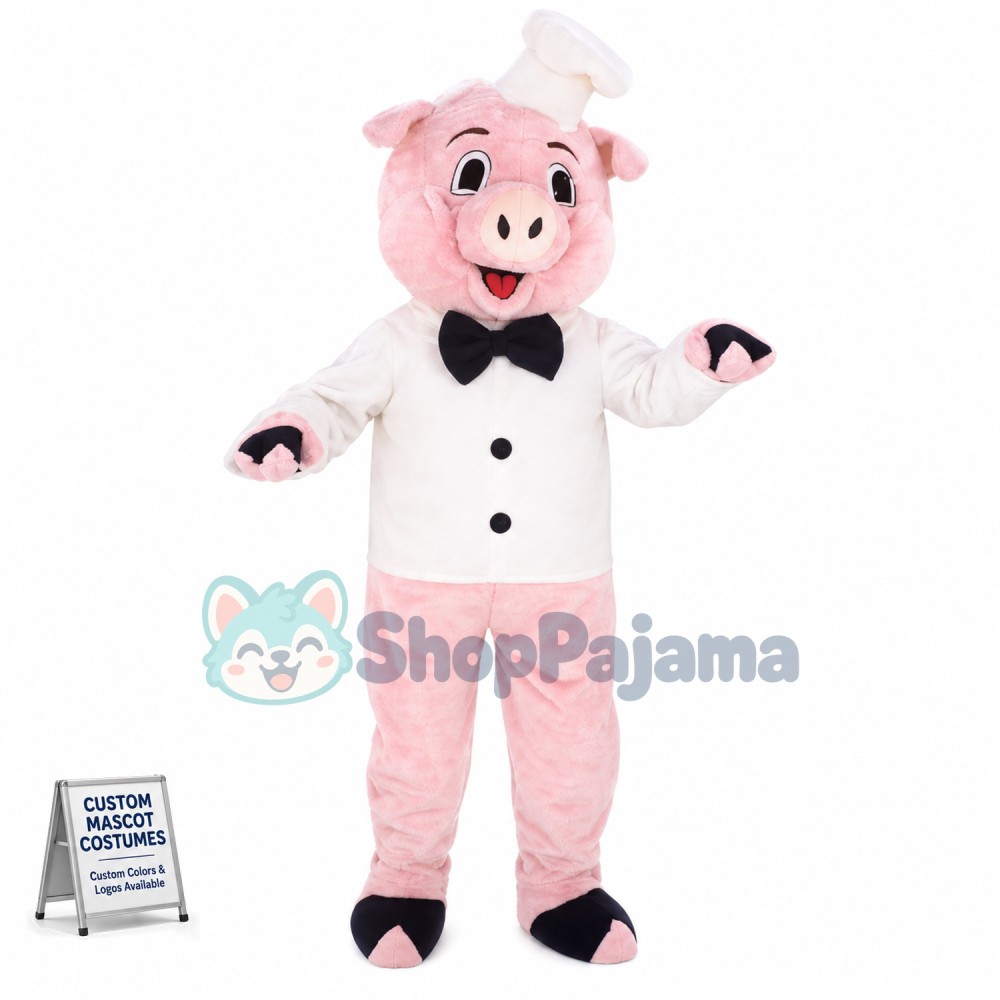 Western Chef Pig Mascot Costume