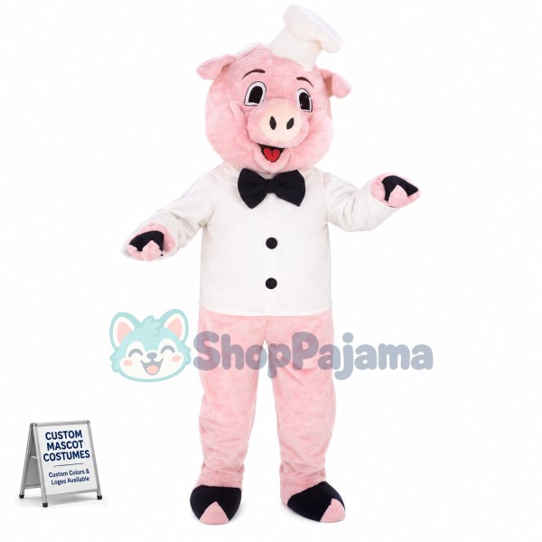 Western Chef Pig Mascot Costume