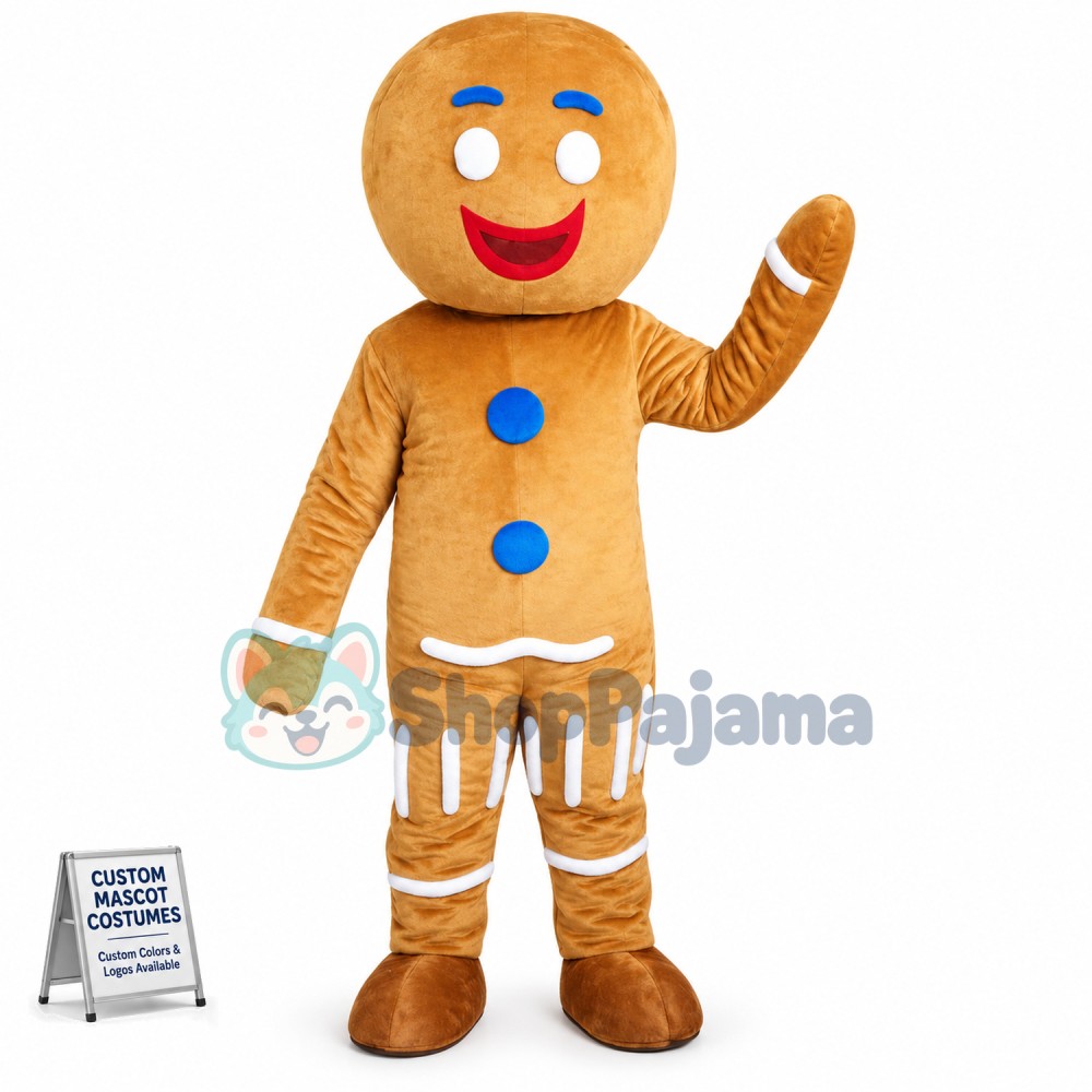 Christmas Gingerbread Man Mascot Costume