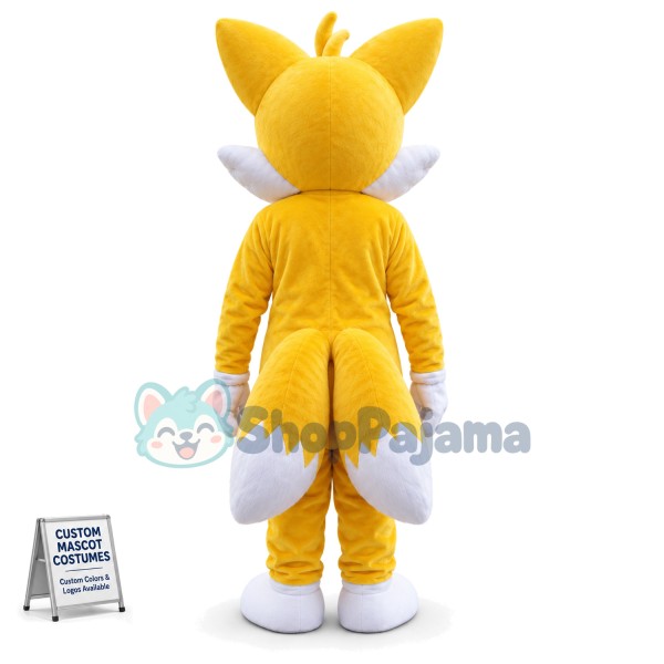 Yellow & White Cat Adult Mascot Costume