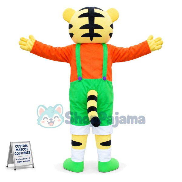 Young Tiger With Green Shorts Mascot Costume