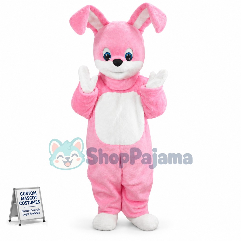 Adult Size Pink Rabbit Mascot Costume