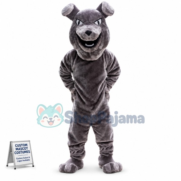Bullying Gray Bulldog Mascot Costume