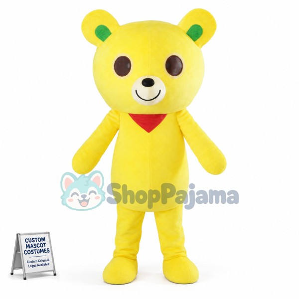 Adult Cartoon Yellow Bear Mascot Costume