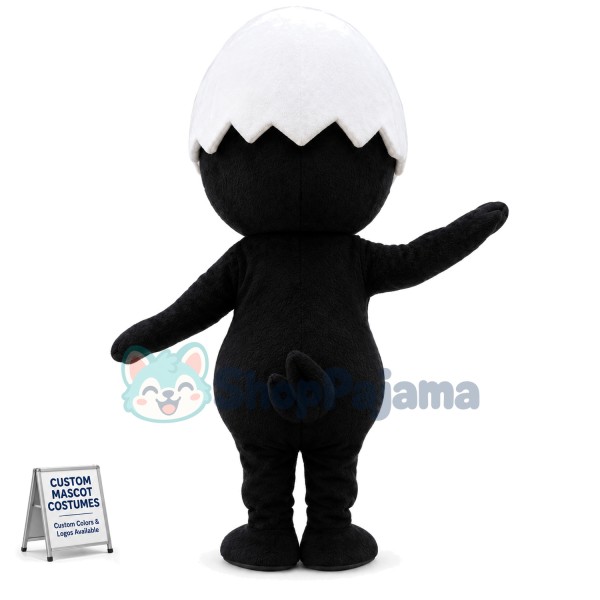 Cartoon Black Eggshell Duck Mascot Costume
