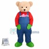 Well-behaved Denim Bib Bear Mascot Costume