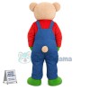 Well-behaved Denim Bib Bear Mascot Costume